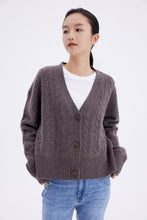 Load image into Gallery viewer, Monet Wool & Cashmere Cable Knit Cardigan
