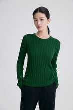 将图片加载到图库查看器,Classic Cable Round Neck Cable Knit Sweater
