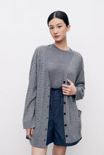 Charger l'image dans la galerie, Deluxe Mini Cable Merino Wool Knit Cardigan