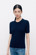 Load image into Gallery viewer, Charlotte Cable Knit Short-Sleeve Sweater