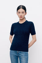 Load image into Gallery viewer, Charlotte Cable Knit Short-Sleeve Sweater