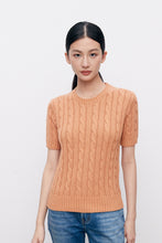 Load image into Gallery viewer, Charlotte Cable Knit Short-Sleeve Sweater