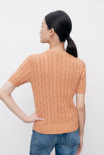 Load image into Gallery viewer, Charlotte Cable Knit Short-Sleeve Sweater