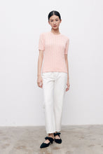 Load image into Gallery viewer, Charlotte Cable Knit Short-Sleeve Sweater