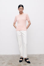 Load image into Gallery viewer, Charlotte Cable Knit Short-Sleeve Sweater
