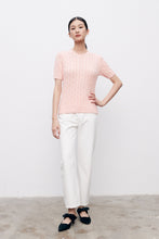 Load image into Gallery viewer, Charlotte Cable Knit Short-Sleeve Sweater