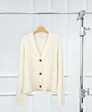 Load image into Gallery viewer, Monet Wool & Cashmere Cable Knit Cardigan