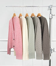 Load image into Gallery viewer, Monet Wool & Cashmere Cable Knit Cardigan