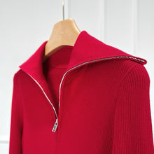 Load image into Gallery viewer, Felix Merino Wool Zip-Up Knit Long Sleeve