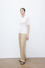 画像をギャラリービューアに読み込む, MONA Merino Wool and Mulberry Silk Round Neck Knitted Short Sleeve