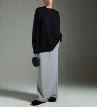 Load image into Gallery viewer, ANDREA Acetate Wool Round Neck Long Sleeve T-shirt