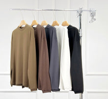 Load image into Gallery viewer, ANDREA Acetate Wool Round Neck Long Sleeve T-shirt