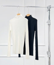将图片加载到图库查看器,NARANO Wool Waffle Knit Turtleneck