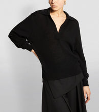 将图片加载到图库查看器,Jo V Neck Vintage Polo Cashmere Sweater
