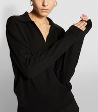 将图片加载到图库查看器,Jo V Neck Vintage Polo Cashmere Sweater