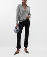 将图片加载到图库查看器,Jo V Neck Vintage Polo Cashmere Sweater