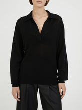 将图片加载到图库查看器,Jo V Neck Vintage Polo Cashmere Sweater