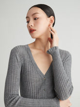 Load image into Gallery viewer, Susan Premier Ruffled Trim Extra Fine Merino Cardigan — A Whisper of Timeless Elegance
