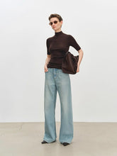 Load image into Gallery viewer, Olivia Seamless Superfine Merino Wool Mock Neck Short Sleeves — The Art of Perfect Form