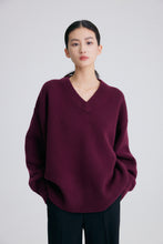 Load image into Gallery viewer, Davion Premium Pure Cashmere V-Neck Sweater — The Geometry of Quiet Strength