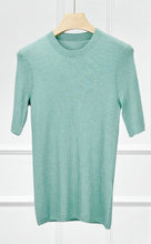 画像をギャラリービューアに読み込む, MONA Merino Wool and Mulberry Silk Round Neck Knitted Short Sleeve