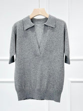 将图片加载到图库查看器,Jo Premier Cashmere Polo Neck Short Sleeve Sweater