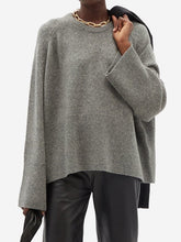 Cargar imagen en el visor de la galería, Raglan Cashmere Wool Round Neck Long Sleeves Sweater