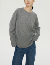 Cargar imagen en el visor de la galería, Raglan Cashmere Wool Round Neck Long Sleeves Sweater