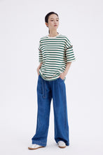 将图片加载到图库查看器,ÀIMAI Seashell Scalloped-Edge Striped T-Shirt