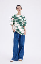 将图片加载到图库查看器,ÀIMAI Seashell Scalloped-Edge Striped T-Shirt