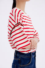 将图片加载到图库查看器,ÀIMAI Seashell Scalloped-Edge Striped T-Shirt