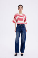 将图片加载到图库查看器,ÀIMAI Seashell Scalloped-Edge Striped T-Shirt