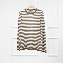 Cargar imagen en el visor de la galería, Lisa Striped Knit Extra Fine Merino Round Neck Sweater