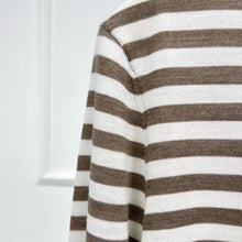 Cargar imagen en el visor de la galería, Lisa Striped Knit Extra Fine Merino Round Neck Sweater