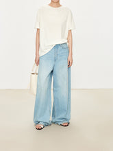 Load image into Gallery viewer, Kow Extra Fine Merino Wool & Silk Blend Roll Edge Knit Short Sleeve Sweater