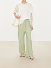 Load image into Gallery viewer, Kow Extra Fine Merino Wool & Silk Blend Roll Edge Knit Short Sleeve Sweater