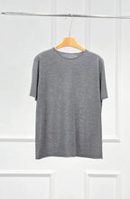 Load image into Gallery viewer, Kow Extra Fine Merino Wool & Silk Blend Roll Edge Knit Short Sleeve Sweater