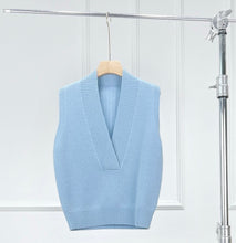 将图片加载到图库查看器,Monet V-Neck Merino Wool Cashmere Vest
