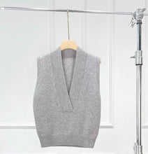 将图片加载到图库查看器,Monet V-Neck Merino Wool Cashmere Vest