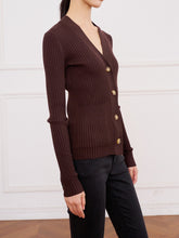Cargar imagen en el visor de la galería, Edition Extra Fine Merino Wool Rib-Knitted Cardigan