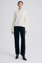 Load image into Gallery viewer, Chloe Cashmere Mock Neck Sweater with Lantern Sleeves