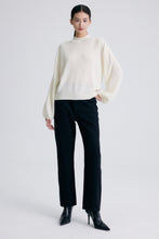 Load image into Gallery viewer, Chloe Cashmere Mock Neck Sweater with Lantern Sleeves