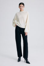 Load image into Gallery viewer, Chloe Cashmere Mock Neck Sweater with Lantern Sleeves
