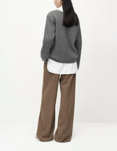 Load image into Gallery viewer, Monica Wool & Cashmere Cable Knit V-Neck Sweater