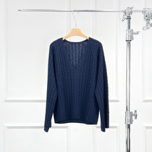 Load image into Gallery viewer, Monica Wool & Cashmere Cable Knit V-Neck Sweater