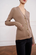 Cargar imagen en el visor de la galería, Edition Extra Fine Merino Wool Rib-Knitted Cardigan