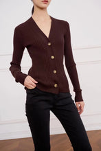 Cargar imagen en el visor de la galería, Edition Extra Fine Merino Wool Rib-Knitted Cardigan