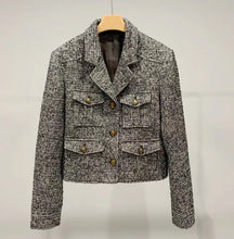 Charger l'image dans la galerie, ÀIMAI Tweed Retro Cropped Wool Coat
