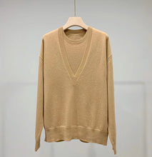 将图片加载到图库查看器,ÀIMAI Classic Cashmere V-Neck Sweater Set
