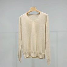 Load image into Gallery viewer, Clara Seamless Premier Cashmere V-Neck Sweater